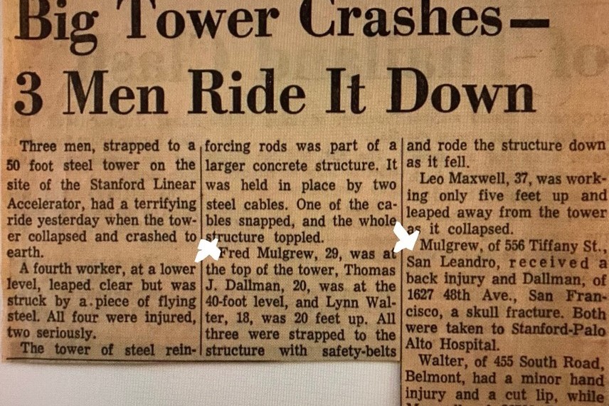 Big Tower Crashes - 3 Men Ride It Down