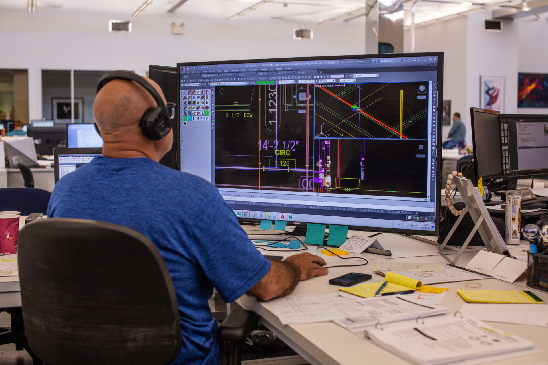 Man designing on computer