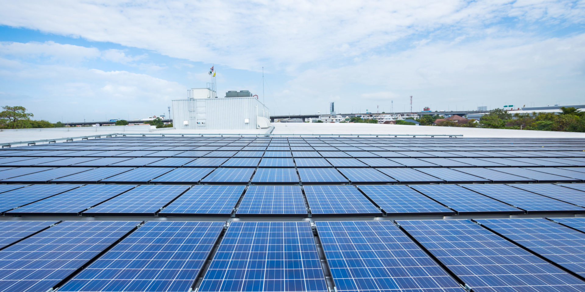 Solar Panels On Factory Roof
